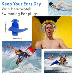 2pcs Silicone Earplugs for Swim Bath Surf Kayak