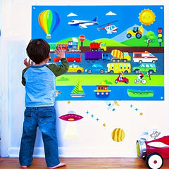 Kids Transportation Felt Storyboard Set Interactive Toy