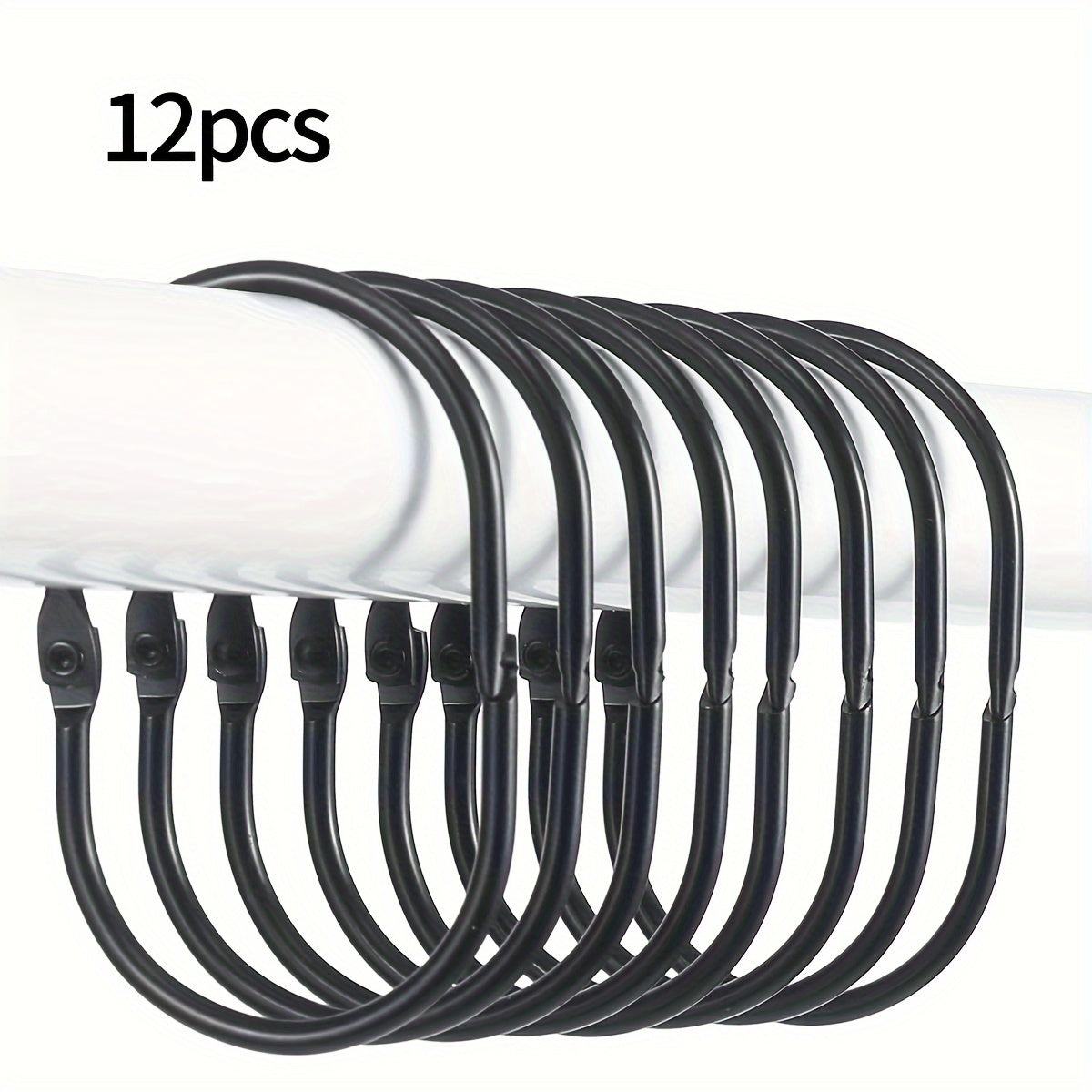 12pcs Rustproof Shower Curtain Hook for Bathroom Shower Rod
