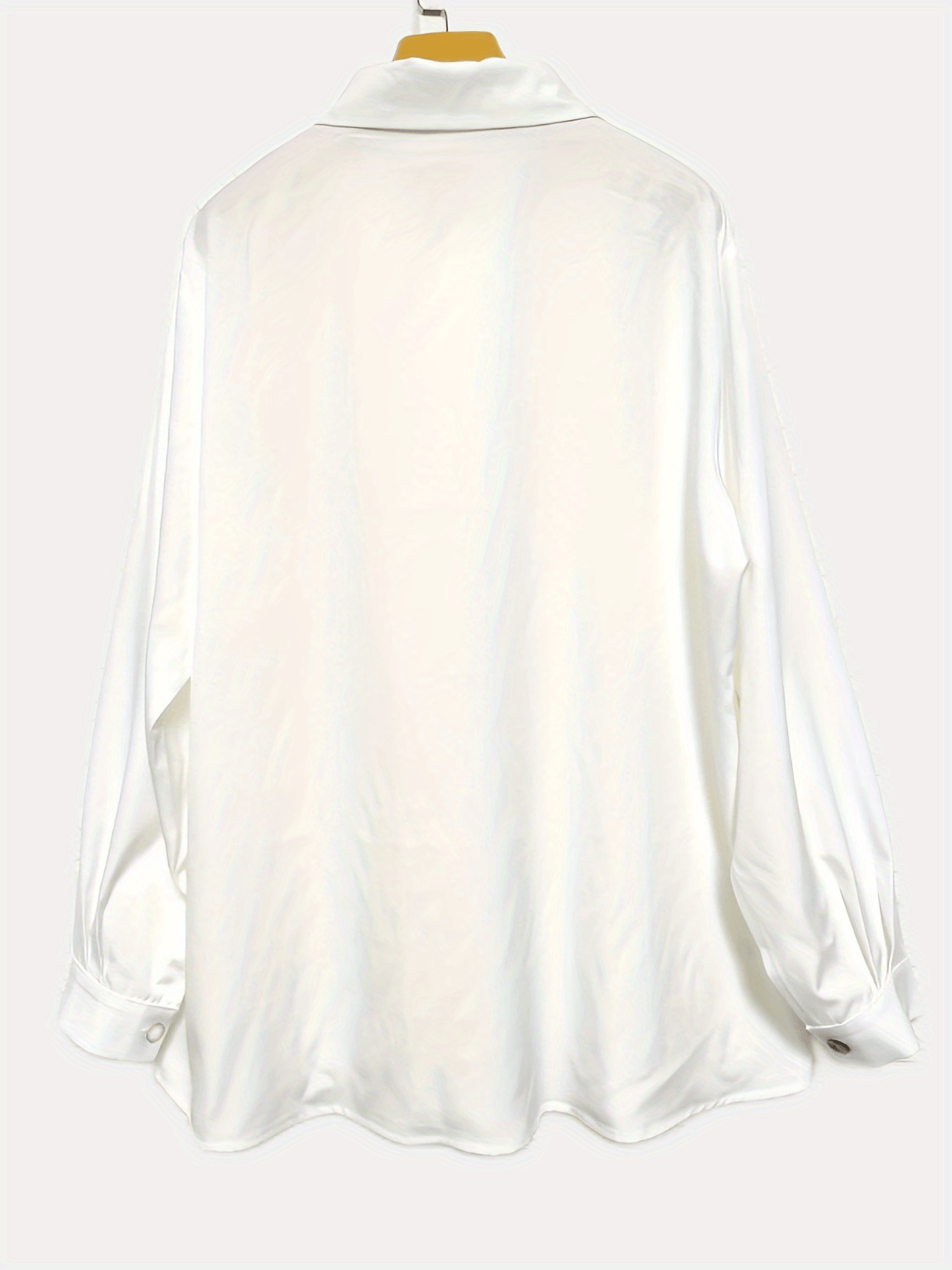  Solid Button Up Long Sleeve Blouse