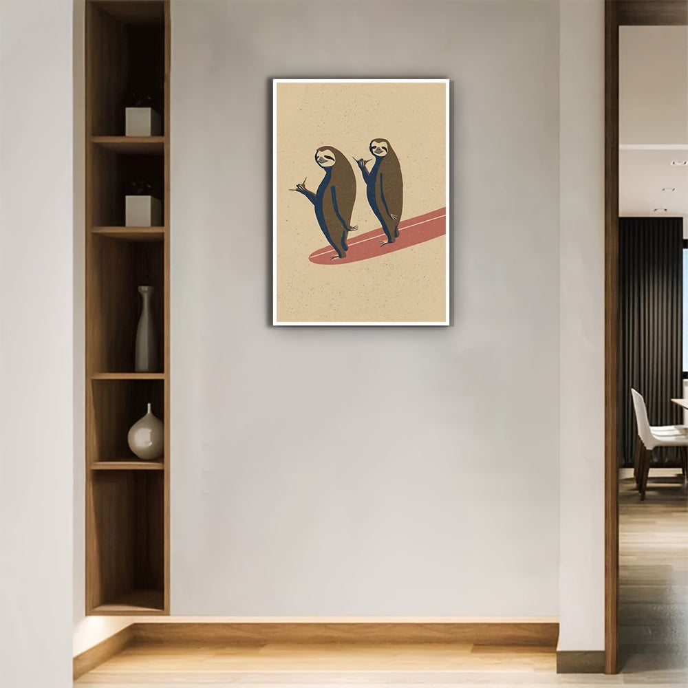 2pcs Sloths Animated Posters Wall Art High Definition Painting