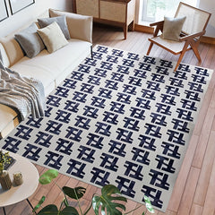 Geometric Pattern Velvet Area Rug for Living Room