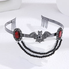 Red Rhinestone Tiara Headband for Halloween Cosplay