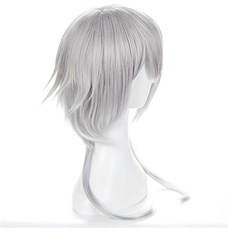 Anime Cosplay Silver Gray Men's Wig Full Head Cover