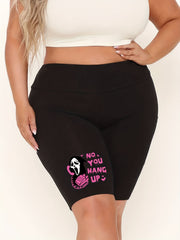 Women's Plus Graphic Print High Rise Shorts