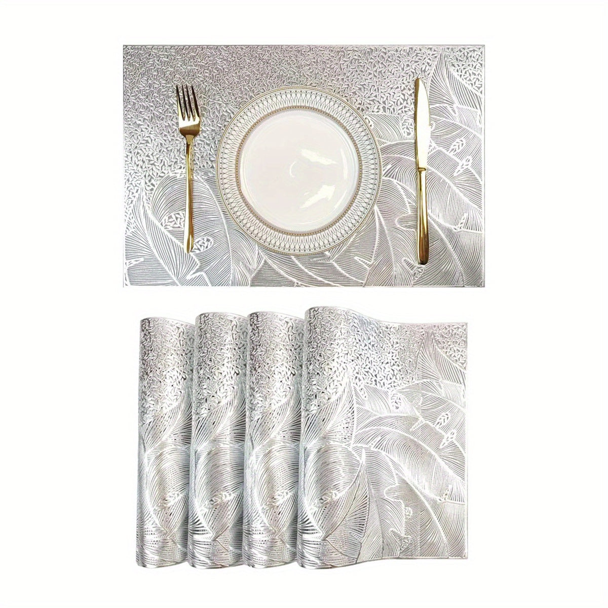4pcs Waterproof Insulated Placemats Household Table Mat