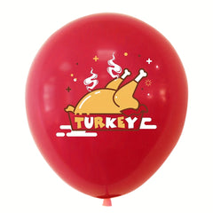 6pcs Thanksgiving Balloon Decoration Turkey Pumpkin Maple Leaf Latex Balloon