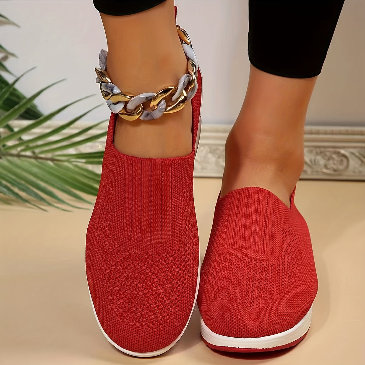 Women's Breathable Slip On Platform Sneakers Lightweight Air Cushion Shoes