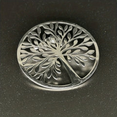 Stainless Steel Hollow Chrysanthemum Tree Of Life Brooch