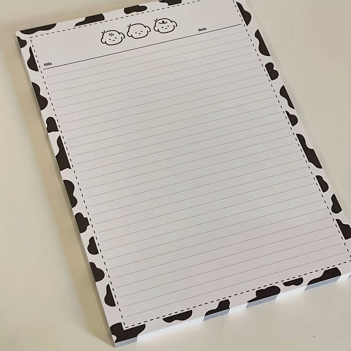 B5 Milk Puppy Paper Notebook Cow Spots Sticky Memo Pad Tearable Material