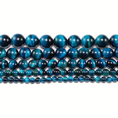 36pcs 6 8 10mm Sky Tiger Eye Loose Beads DIY Bracelets Necklaces Earrings
