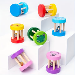 Wooden Kids' Early Education Hand Rocking Cage Bell Toy, 1-3 Years