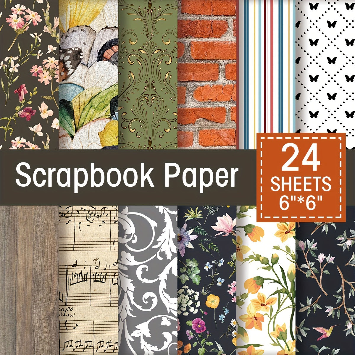 Botany Pattern Cardstock Cardmaking Paper Pack 15 X 15 Single Sided