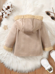 Baby Plush Long Sleeve Windbreaker Jacket Kids Hooded Fleece Coat