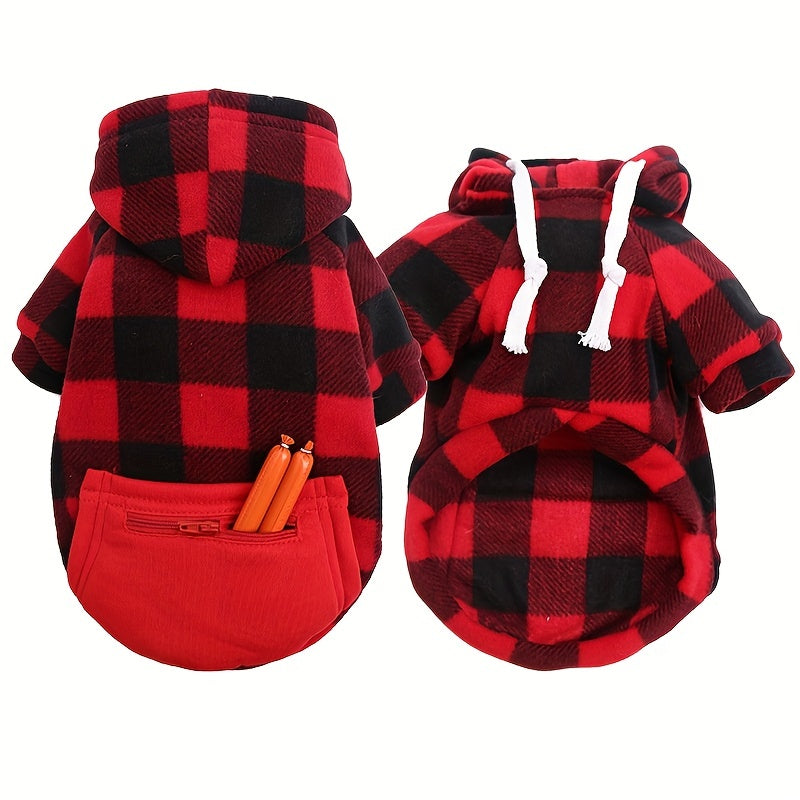 Cozy Plaid Pet Hoodie for Small Dogs