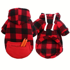 Cozy Plaid Pet Hoodie for Small Dogs