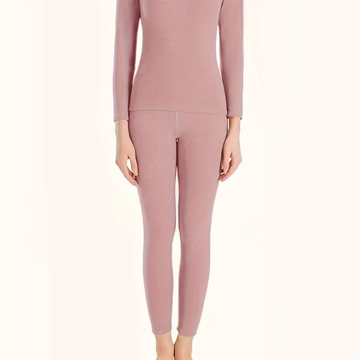 Women's Thermal Underwear Set Long Sleeve Crew Neck Tops & Pants