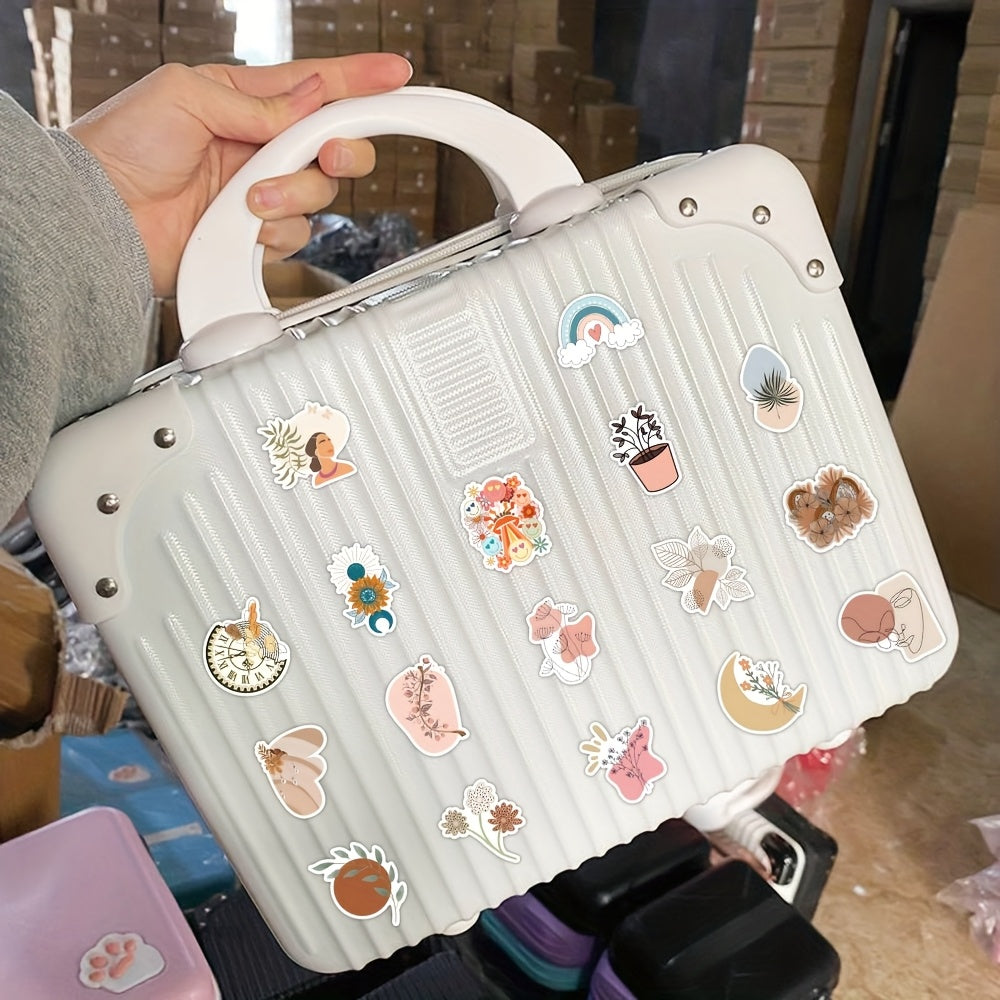53pcs Boho Style Stickers for Laptops Journals Bottles Home Decor