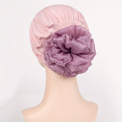Satin Turban Cap Elastic Ramadan Head Scarf Chemo Hats For Women