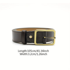 Rectangular Pin Buckle PU Belt Solid Casual Jeans Pants Dress Girdle Women