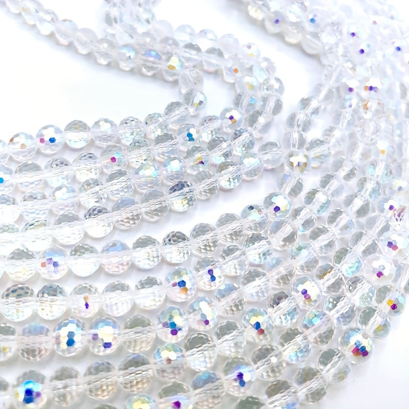 8mm Round Glass Beads AB Colour Faceted Crystal Spacer Beads Assortments