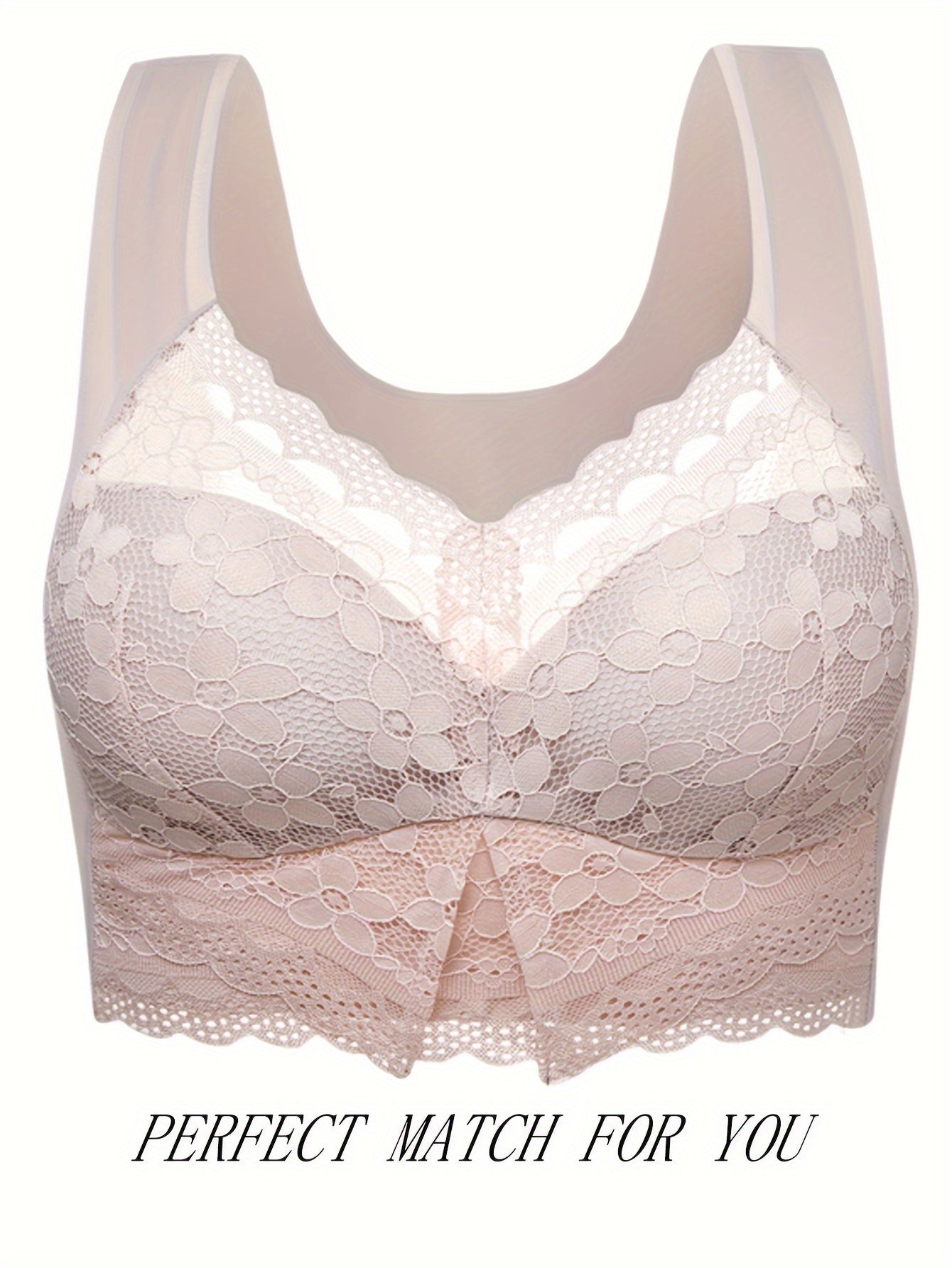Lace Wireless Bra & Scallop Trim Tank Bra Set