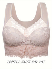 Lace Wireless Bra & Scallop Trim Tank Bra Set