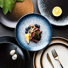 2pcs Ceramic Dinner Plates for Food Service Kitchen Accessories