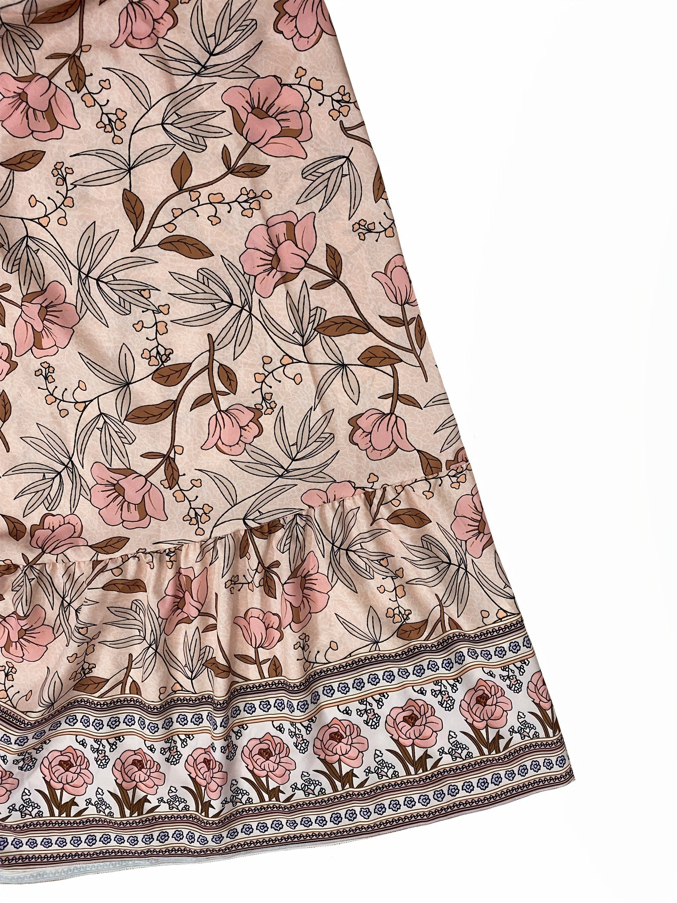  Women's Floral Print Maxi Smock Dress