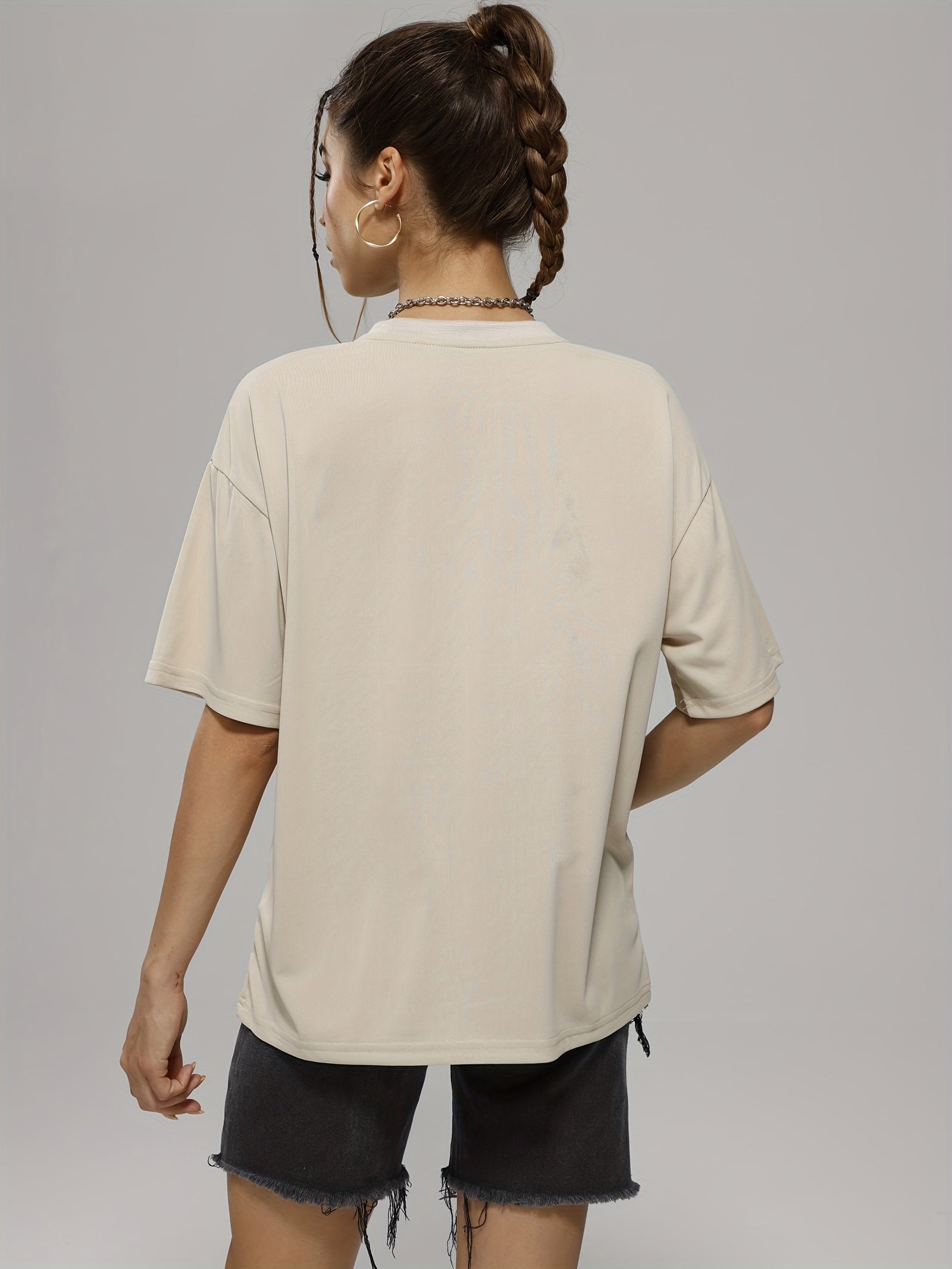 Butterfly Graphic Short Sleeve Sports Tee Women's Casual Workout T-shirts