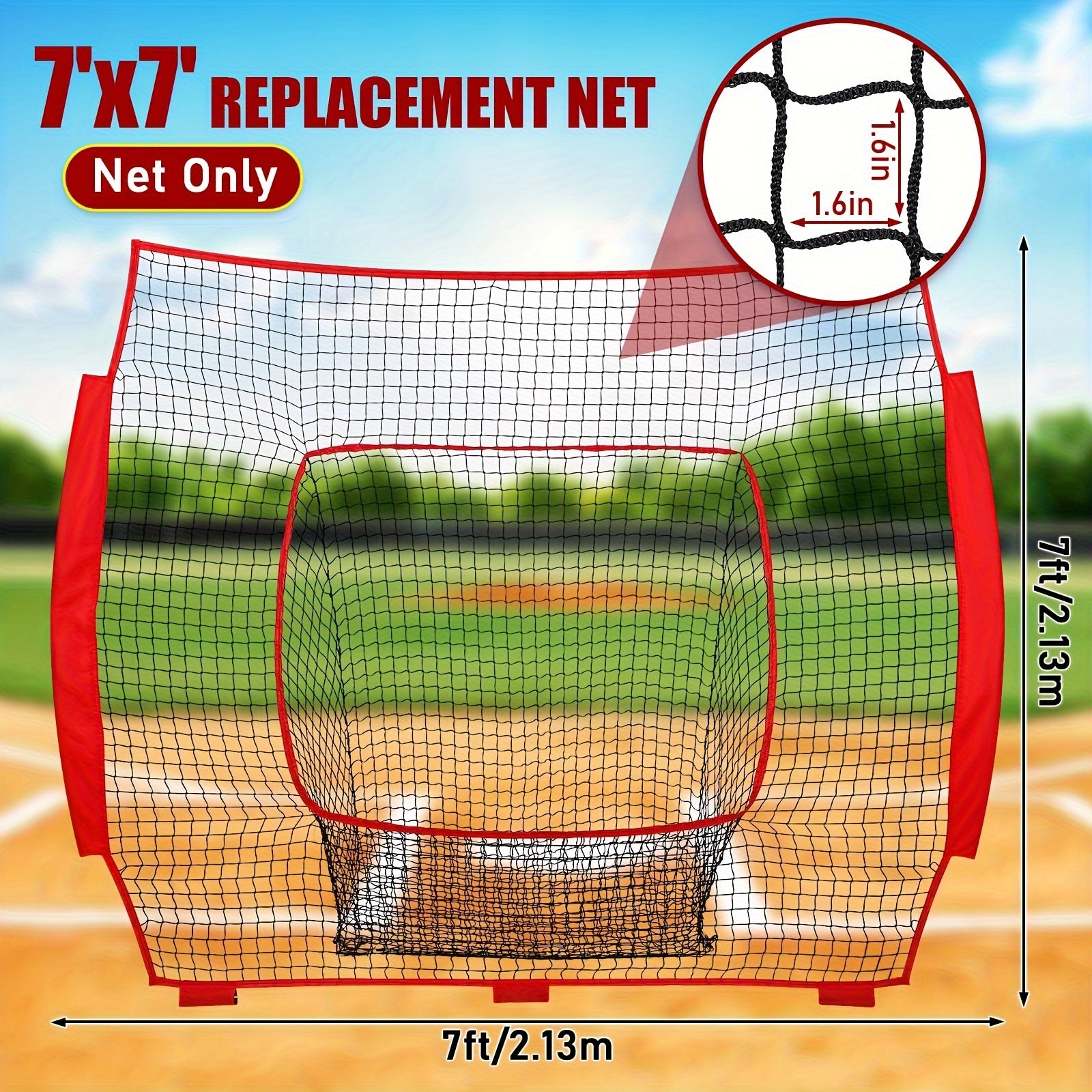 Baseball & Softball Replacement Net 213 X 213 Heavy Duty Knotless Net