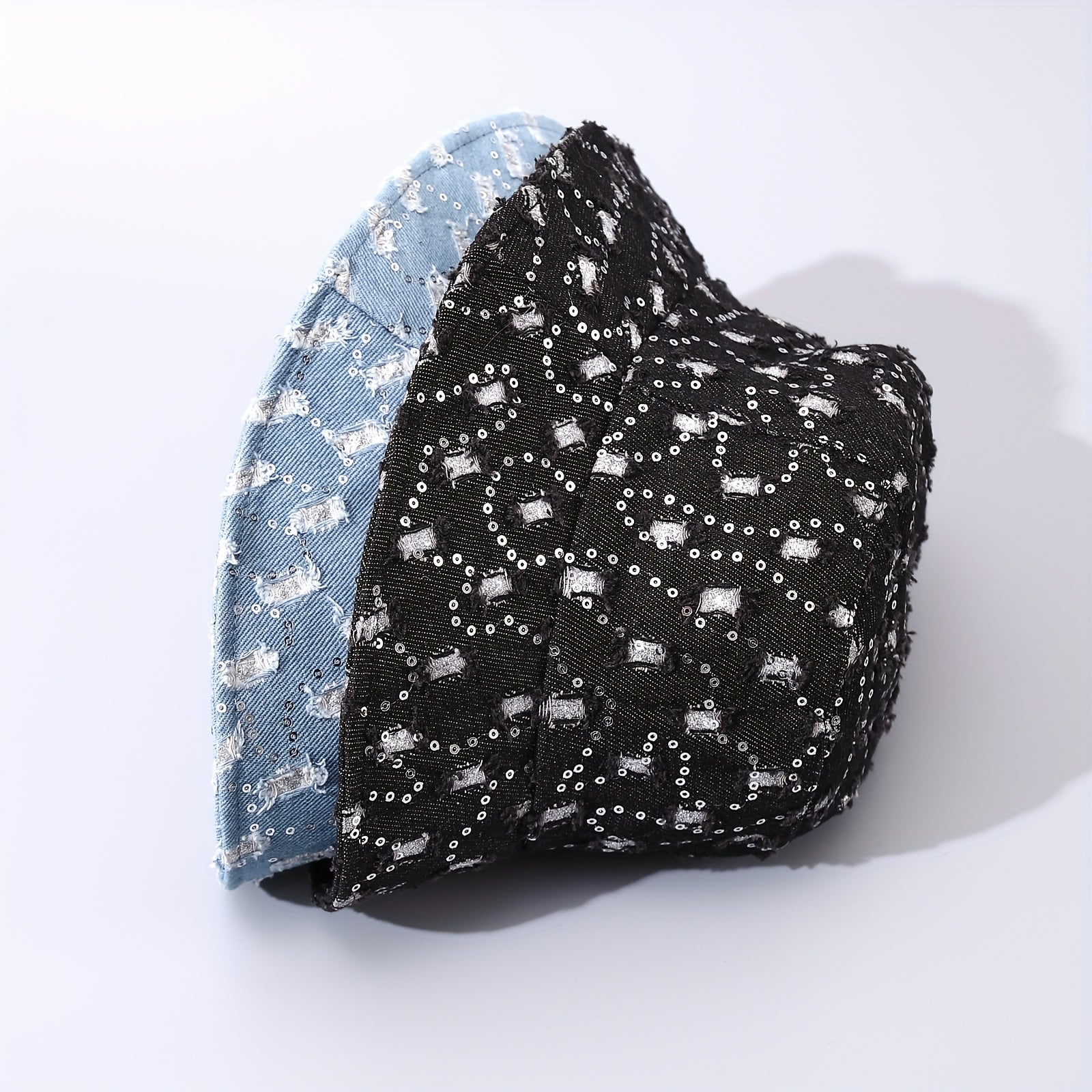 Sequin Decor Bucket Hat Lightweight Beach Basin Hat Unisex Hip Hop