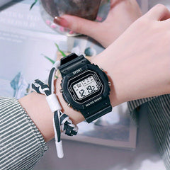 Multifunctional Small Square Electronic Watch Teenager Outdoor Sports