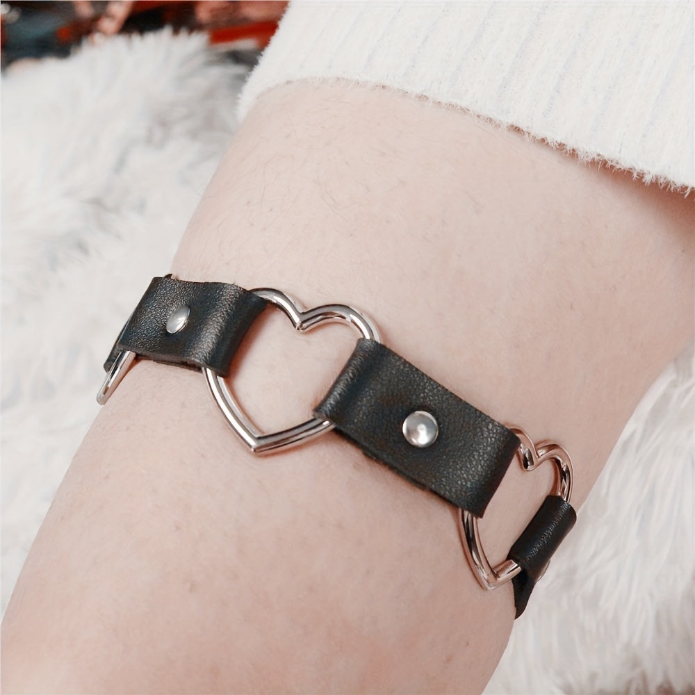 Punk Heart Garter Leg Ring Rivet Thigh Harness Belt