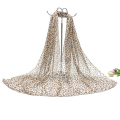 Leopard Print Scarf Thin Gauze Shawl Casual Sunscreen Head Wrap