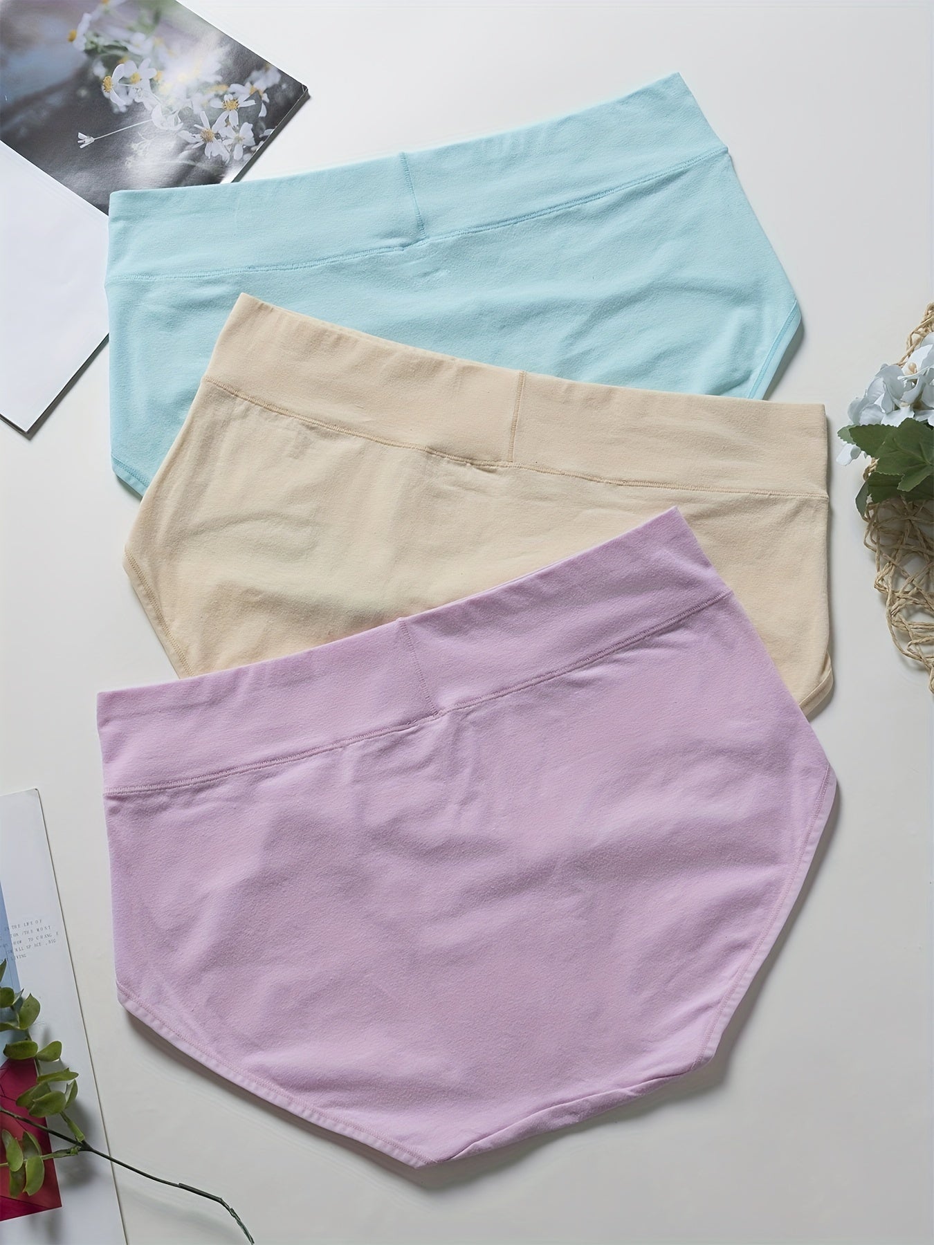 3 Pack Plus Solid High Rise Panties Set