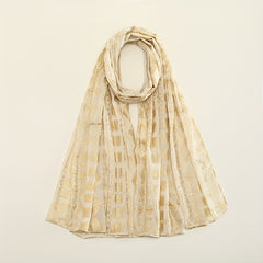 Hot Stamping Chiffon Scarf Classic Hijab Solid Shawl Windproof Head Wrap