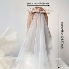 Romantic Bridal Veil with Double Layer Tulle & Butterfly Accents