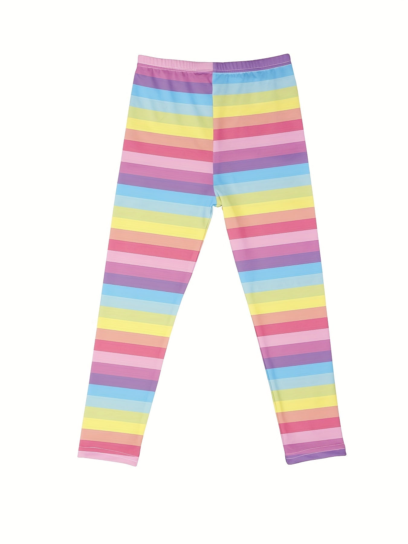 3pcs Girls Striped Camouflage And Heart Flowers Athletic Leggings