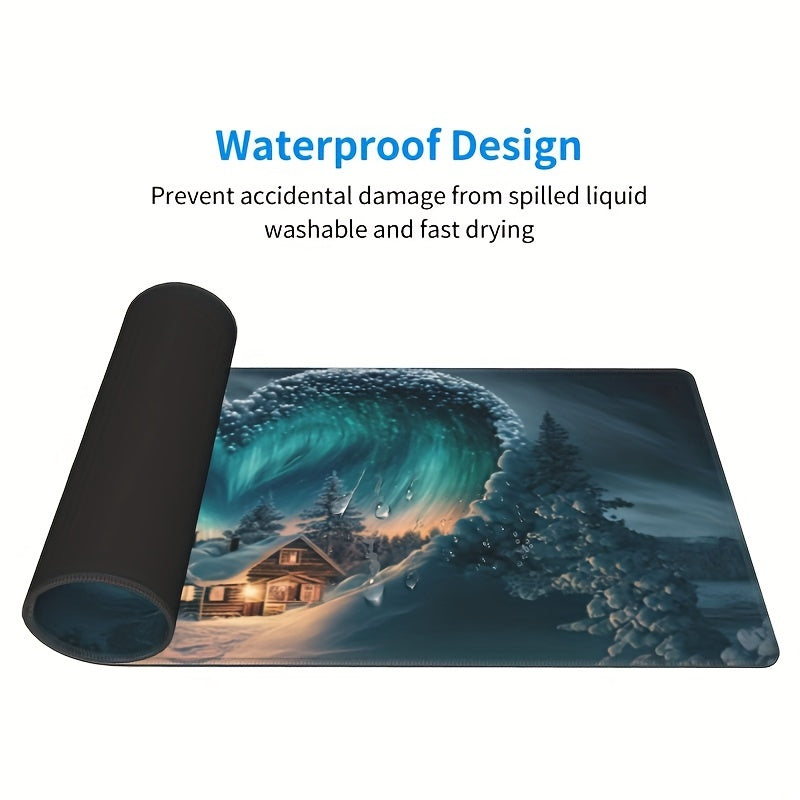 Northern Lights Love Extended Mouse Pad Non-Slip Base