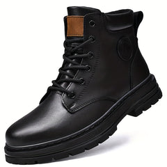 Men's Lace-Up Ankle Boots Padded Collar Casual Walking Shoes
