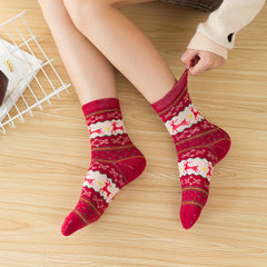 5 Pairs Wool Socks For Women Men Warm Crew Hiking Boot Socks