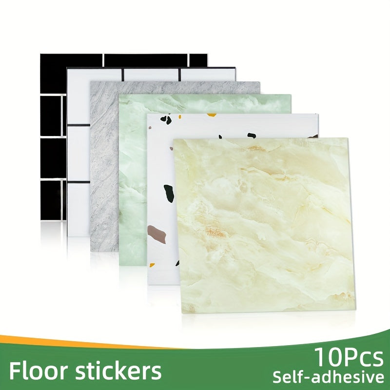 10pcs PVC Marble Floor Stickers Self Adhesive Wall Decals Waterproof
