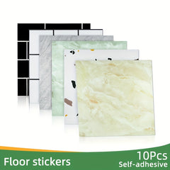 10pcs PVC Marble Floor Stickers Self Adhesive Wall Decals Waterproof