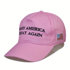 Pink Embroidery Baseball Cap Flag Couple Sun Hat