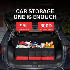 Large Trunk Organizer For Car Collapsible Compartment Car Trunk Organizer