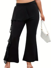  Women's Mesh High Rise Flared Leg Pants