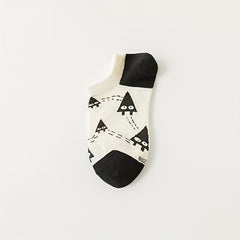 5 Pairs Men's Cotton Ankle Socks For Sneakers & Sports Shoes