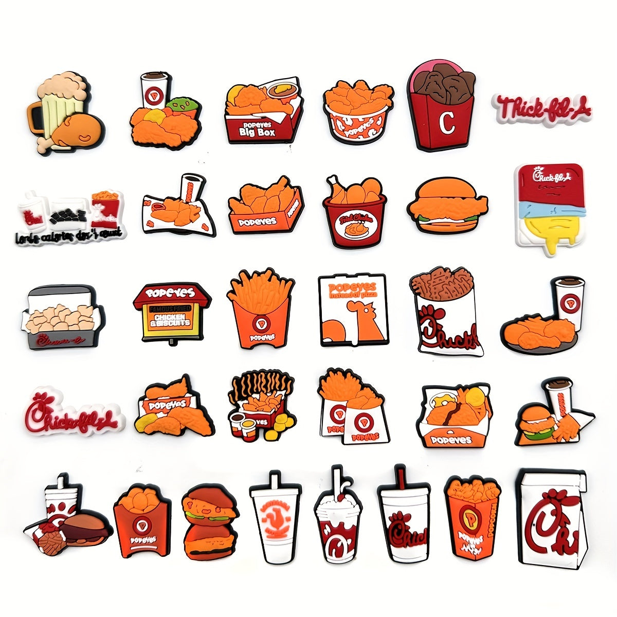 32pcs Chicken Shoes Charms Sandals DIY Accessories