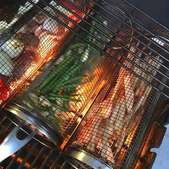 Portable BBQ Rolling Grill Basket for Delicious Grilling Anywhere